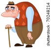 Grumpy Old Man. Vector Clip Art Illustration With Simple Gradients. All ...