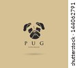 Pug Dog Face - Vector Illustration - 196409027 : Shutterstock